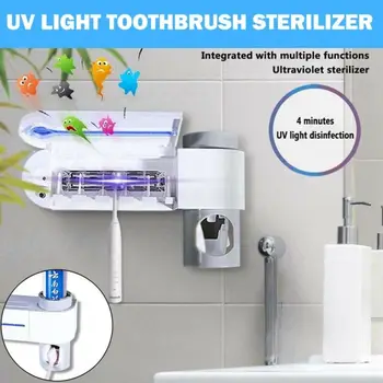 

Faroot New Arrival 3 in 1 Electric UV Light Toothbrush Holder Sterilizer Auto Toothpaste Dispenser Sets