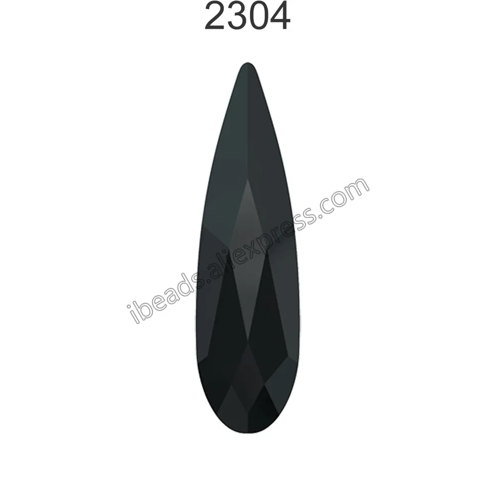 Jet 280 2 шт.) оригинальные кристаллы от Swarovski 2304 капля дождя плоская задняя сторона без горячей фиксации Стразы для женщин дизайн ногтей украшения одежды - Цвет: Jet 280