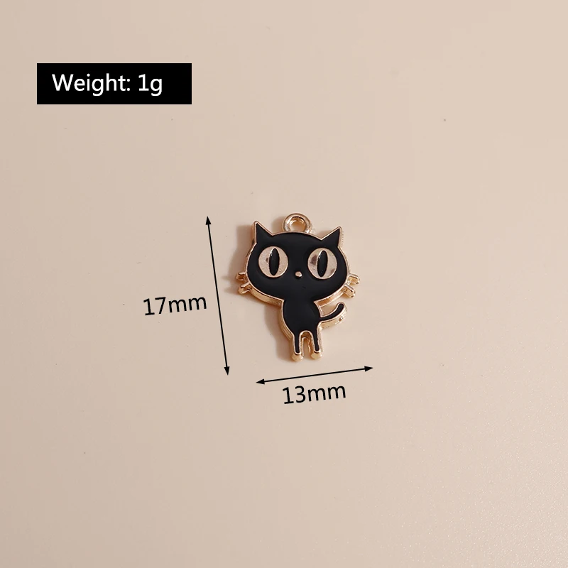 10pcs Cute Mix Enamel Cat Charms DIY Jewelry Making Animal Charms Pendants for Necklace Earrings Accessories
