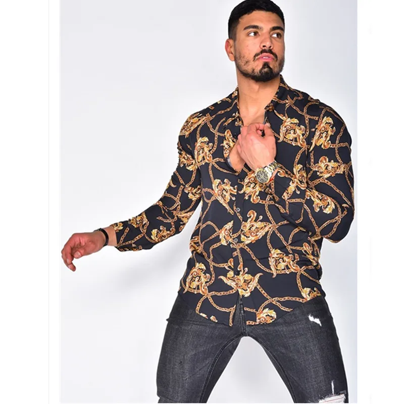 Casual Men Slim Fit Print Party Club Shirt Luxury Brand Printed Shirt 2021 Spring and Autumn Men Fashion Trend Long Sleeve Shirt Casual Men Slim Fit Print Party Club Shirt Luxury Brand Printed Shirt 2021 Spring and Autumn Men Fashion Trend Long Sleeve Shirt