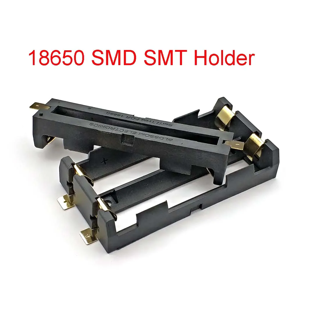 Battery-Holder Case Storage-Box Smt Rechargeable 2--18650 1/2-Slot Smd with Bronze-Pins