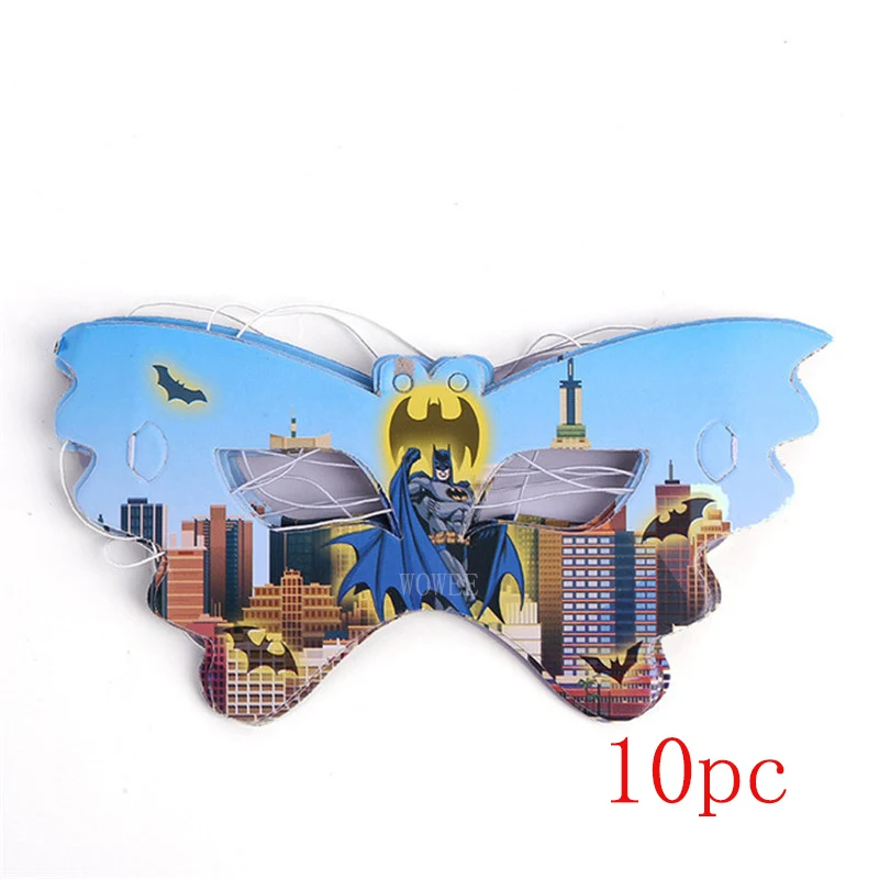 10pc Mask 1 предмет, украшение для дня рождения Бэтмена, вечерние принадлежности для мальчиков, 108 см* 180 см, скатерть с Бэтменом для дня рождения - Цвет: 10pc Mask