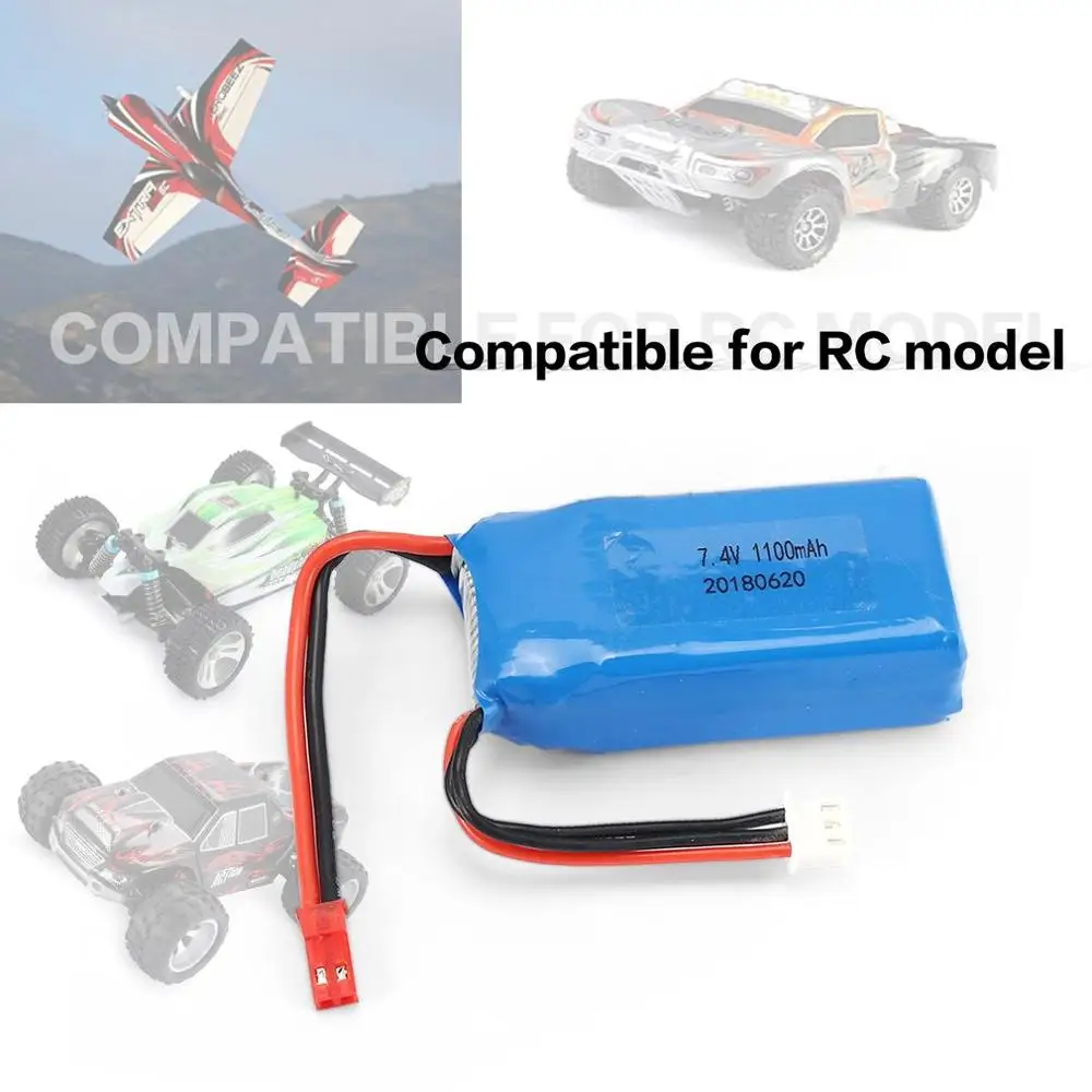 4 шт. 7,4 в 1100 мАч 25C 2S Lipo батарея JST вилка перезаряжаемая для Wltoys A949 A959 A969 A979 радиоуправляемые машины самолеты Дрон