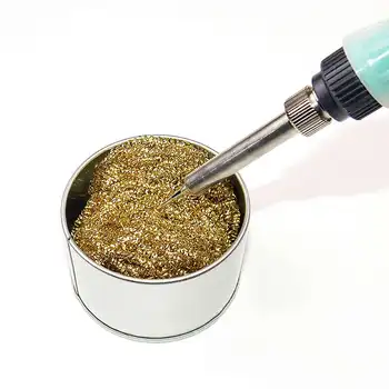 

3 Pcs/Set Soldering Solder Iron Tip Cleaner Soldering Iron Mesh Copper Wire Cleaner Ball Metal Dross Box Clean Filter Ball