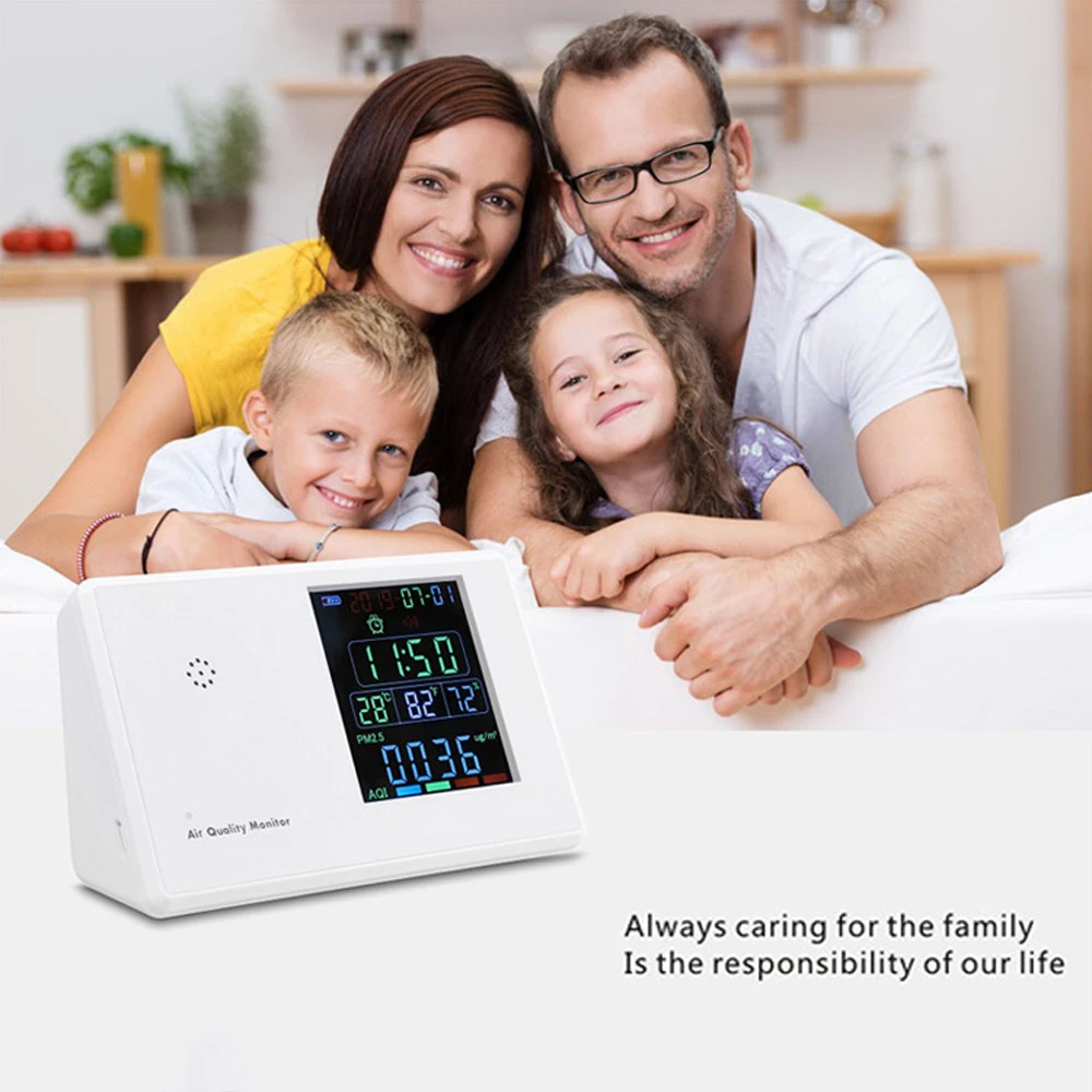 

Digital Formaldehyde Detector Hygrothermograph Alarm Clock Carbon Dioxide Tester PM2.5 Air Quality Monitor Gas Analyzer