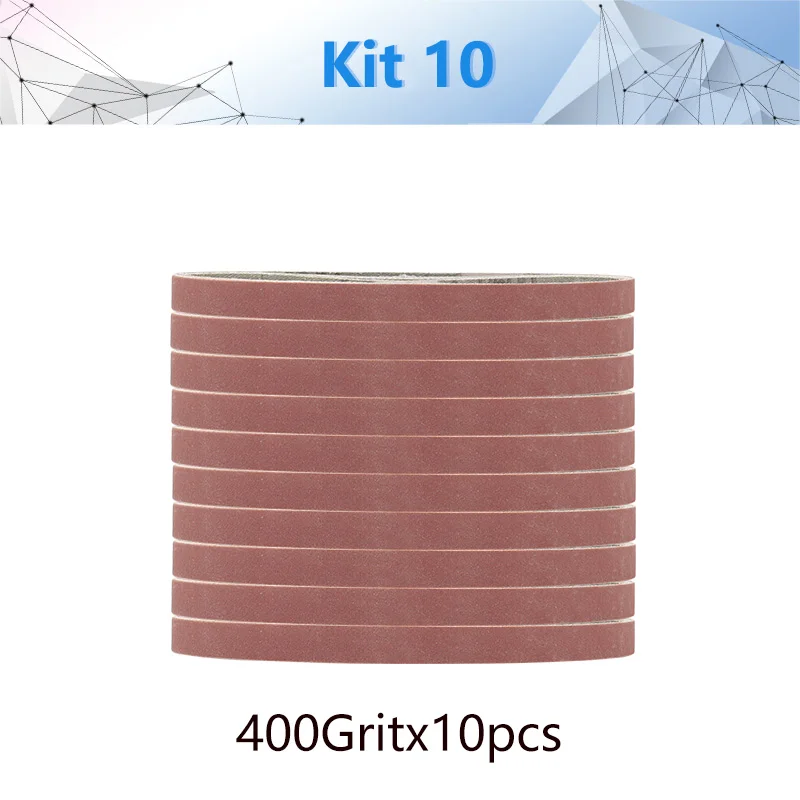 Grit 400 10 шт. шлифовальная лента мульти-зернистая шлифовальная бумага 330x10 мм шлифовальная лента для угловой шлифовальной машины ленточная шлифовальная машина абразивный инструмент - Цвет: Grit 400