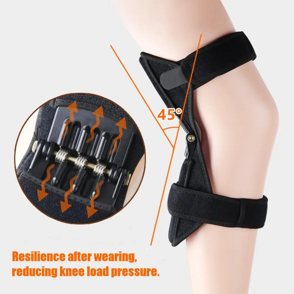 1pair Knee Booster Joint Support Knee Pads Spring Force Booster Knee Joint Protection Power Lift Joint Support