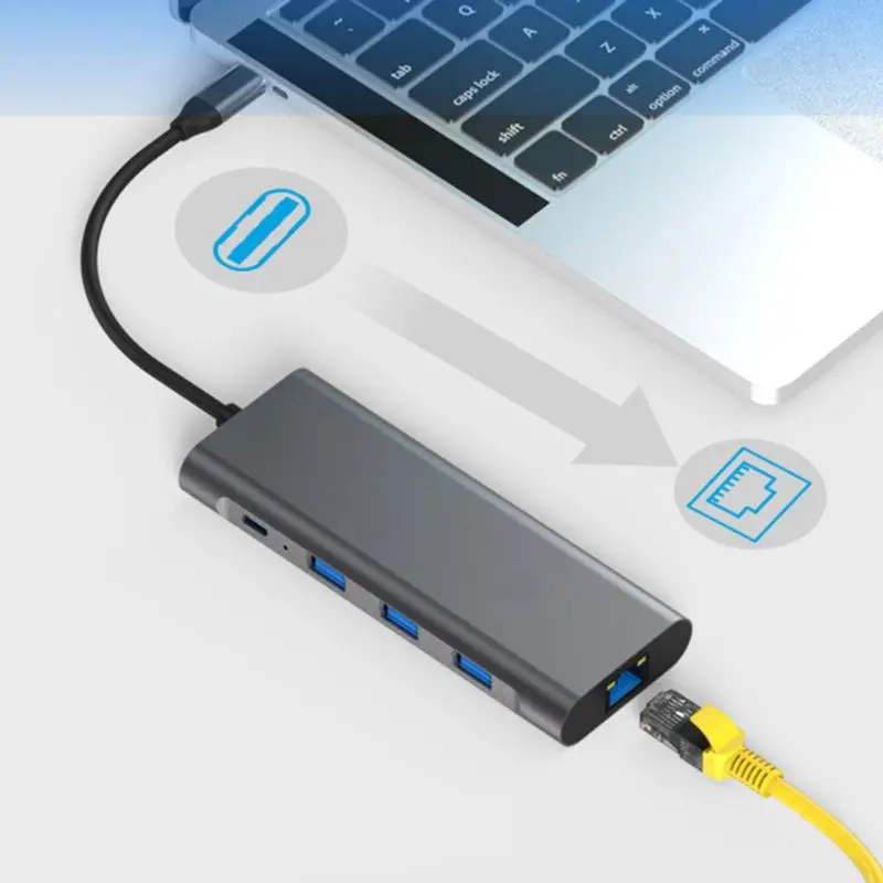 9 в 1 USB C концентратор ключ с Ethernet Тип C концентратор SD/TF кард-ридер HDMI для MacBook Air Pro и других типов C ноутбуков