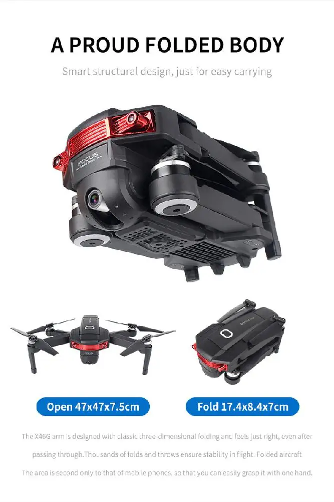 RCtown X46G Портативный gps 5G WiFi FPV с 4K двойной камерой бесщеточный Радиоуправляемый Дрон