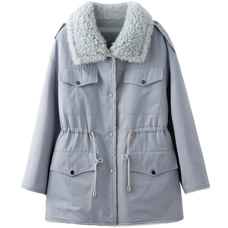 Пальто из натурального меха женская куртка натуральной кожи корейское