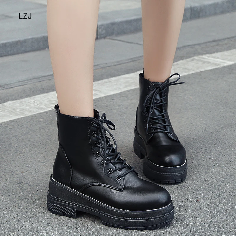 

Zapatos De Mujer New Buckle Winter Motorcycle Boots Women British Style Ankle Boots Gothic Punk Low Heel Ankle Boot Women Shoe