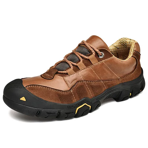 Men's Hiking Shoes Cushioning Mountain Climbing Anti-Slip Outdoor Comfortable Trekking Sneakers Plus size 45 - Цвет: Коричневый