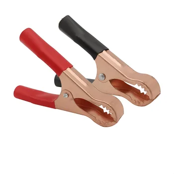 

Red & Black 50A 80mm Insulated Alligator Clip Crocodile Clamps Car Caravan Van Battery Test Lead Wire Clips