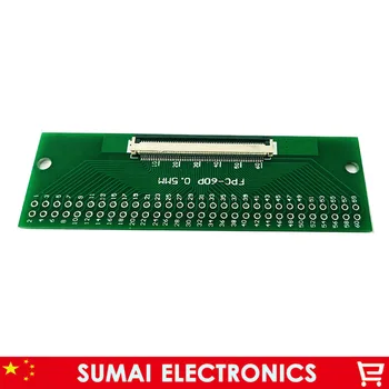 

60 pin 0.5mm FPC/FFC PCB connector socket adapter board,60P flat cable one-sided socket