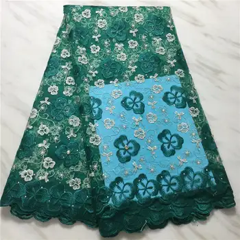 

2020 Latest French Nigerian Laces Fabrics High Quality Tulle African Laces Fabric For Wedding Lace Fabric 5Yards