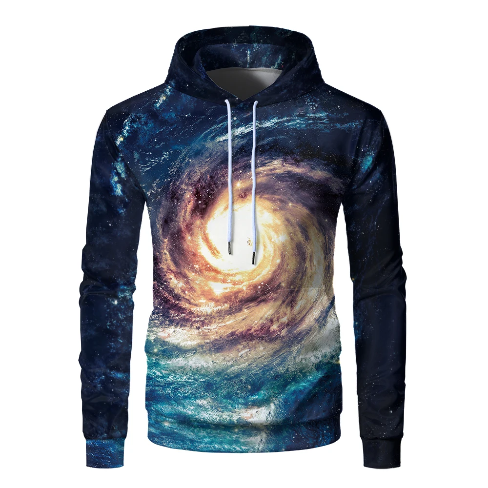 2019 New Fashion 3d Printing Colourful Cosmos Star Men Thin Hat Clothes Sleeves | Мужская одежда
