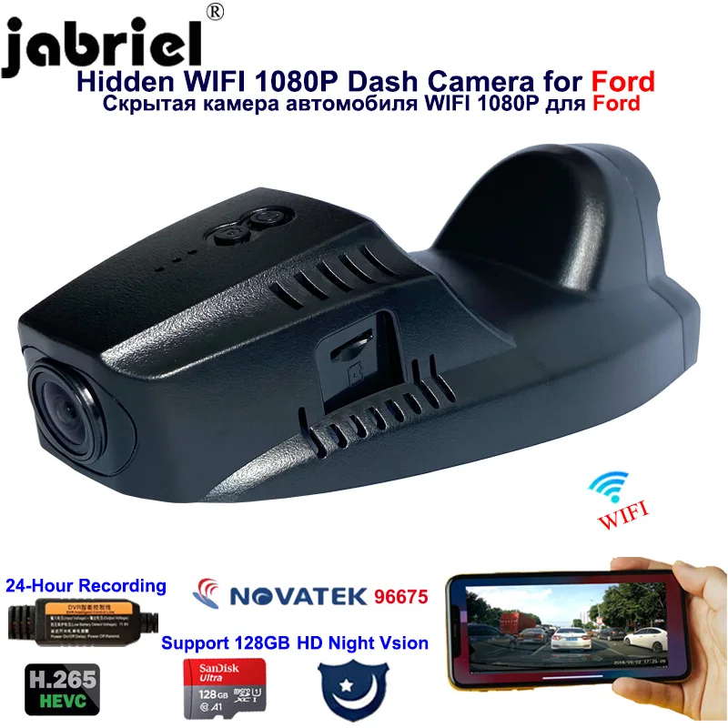 Скрытый Автомобильный видеорегистратор Jabriel 1080P с Wi-Fi для Ford Kuga Escape 2008 2009 2010 2013 2014