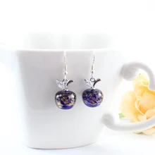  1Pair Murano Glass Essential Oil Apple Shape Earrings Aromatherapy Bottle earrings for women 
