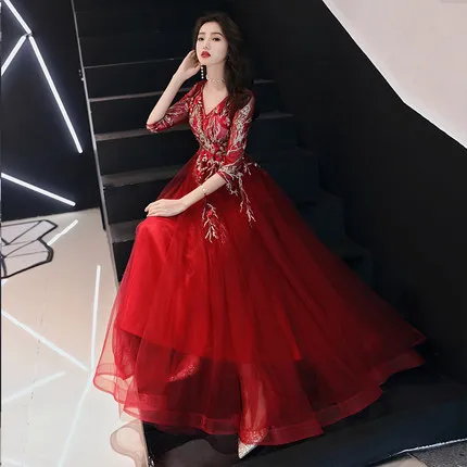 

Dress for Toast Bride Marriage Evening Dress Women's 2018 New Style Engagement Back Door Service Dress Long Elegant Debutante Au