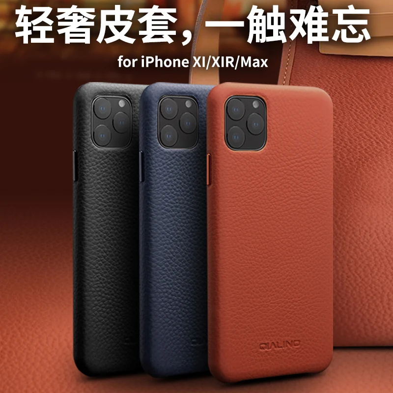 Чехол ручной работы из натуральной кожи для iPhone 11 Pro Max чехол с текстурой личи
