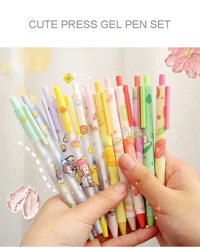 Gel Stylos WG Kawaii Presse Cute Stylo Ensemble Créatif Japonais Coréen  Papeterie Coréen Accessoires Fournitures Scolaires Du 13,43 €