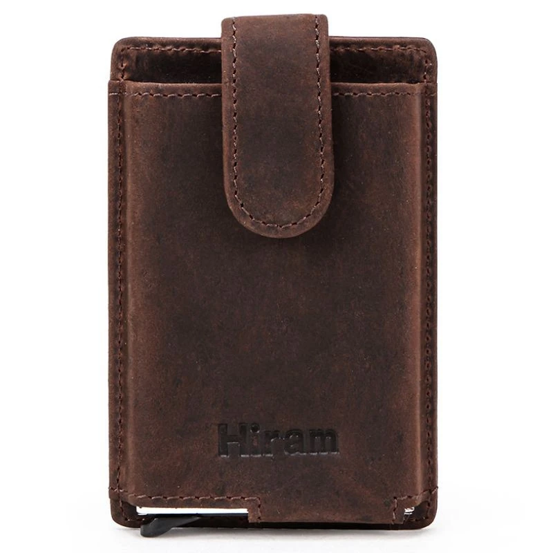Men Aluminium Box RFID Blocking Card Holders Vintage Crazy Horse Leather Wallet Automatic Pop Up ID Bank Case Coin Purses | Багаж и сумки