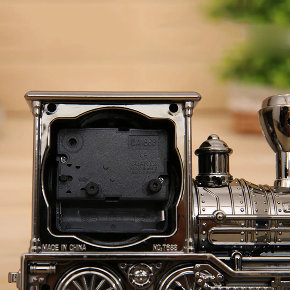 Alarm Clock Retro Style Train Table Desk Clock Bedroom Locomotive Mechanicals