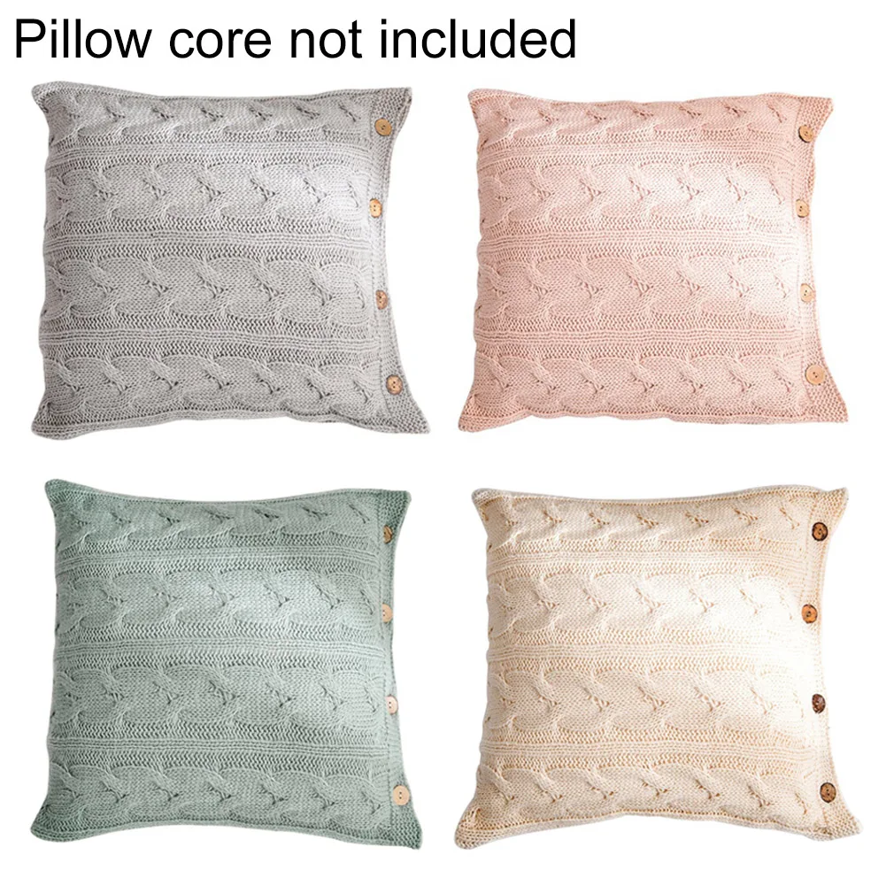 Новинка наволочки из исландского волоса с квадратными пуговицами чехлы для