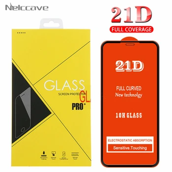

500Pcs 21D Full Screen Protector For iPhone 12 Mini 11 Pro XS Max XR X 8 7 Plus 6 6S SE 2020 Tempered Glass Film With Yellow Box
