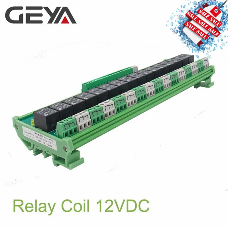 GEYA 16 групп 1SPDT 1NC1NO релейный модуль для AC DC 5 в 12 В 24 В PLC релейная плата 12 В 10A электромагнитное реле