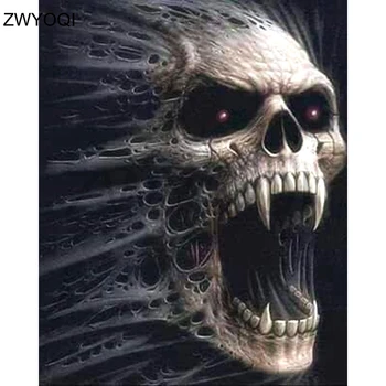 

Full Round Diamond mosaic Skeleton Demon 5DDIY Diamond painting Cross stitch Fangs Full Square Diamond embroidery Skeleton Demon