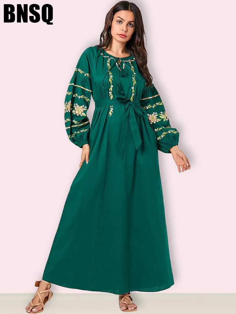 Мусульманская одежда размера плюс 4XL, детское мусульманское платье для женщин и девочек, турецкий кафтан, Бандажное платье с длинным рукавом, abaya Pakistan