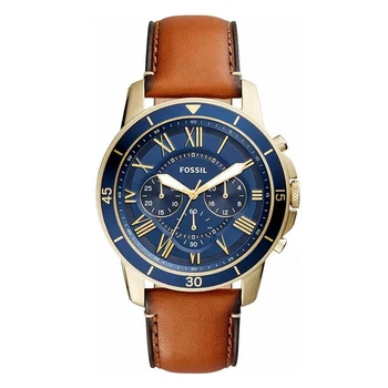 

Fossil Grant Sport Chronograph Watch Mens Luggage Leather Watch brand Stainless Steel Quartz Watch FS5268