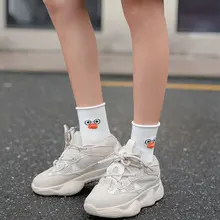 SP& CITY Ins/носки в стиле Харадзюку С Рисунком Птиц; хлопковая одежда в уличном стиле с принтом из мультфильмов; забавные женские носки; повседневные однотонные осенние носки Ulzzang Cute Art Sox