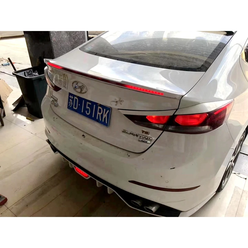 Для hyundai Elantra автозапчасти надрезаемая подкладка, ABS материал с светодиодный цветной спойлер Elantra задний спойлер