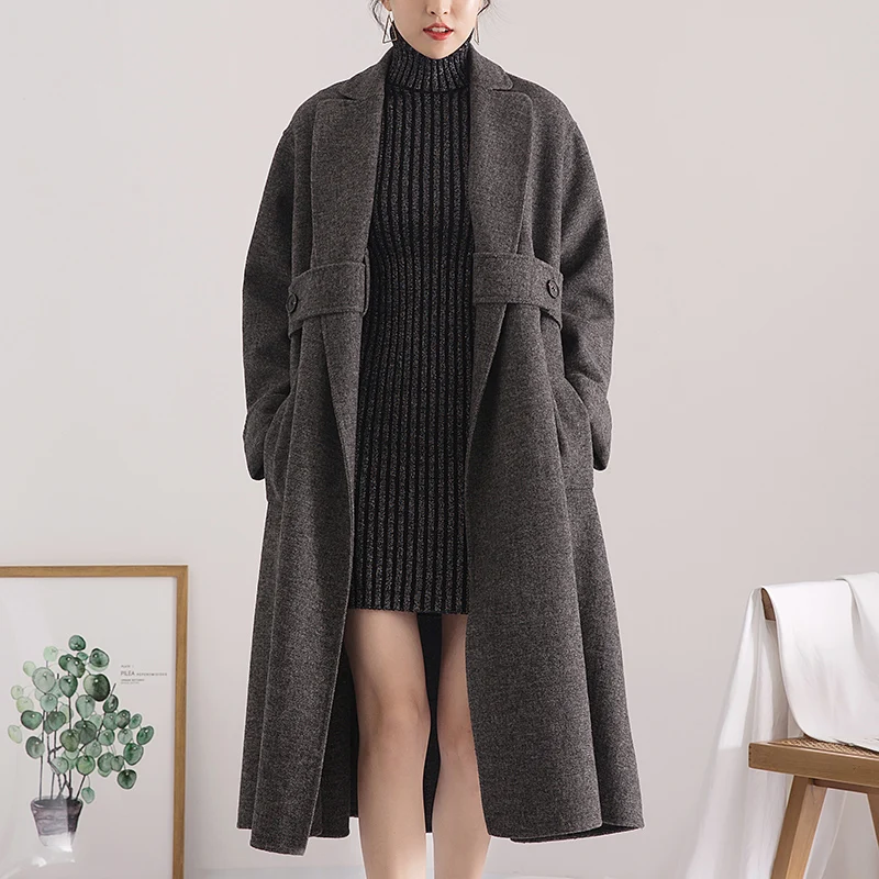Пальто новое из коллекции осень-зима 2020 Женское шерстяное длинное пальто в стиле