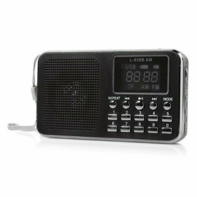 Portable FM/AM Pocket Radio Speaker Music Player Music Player Support Micro-SD/TF Card