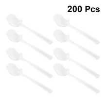200 шт одноразовые пластиковые ложки одноразовая посуда ложки вечерние принадлежности для Желе Десерт, мороженое закуски