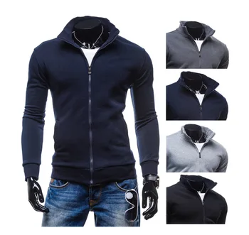 

2020 new men's jacket casual cardigan men's coat jacket zipper solid color jacket jacket