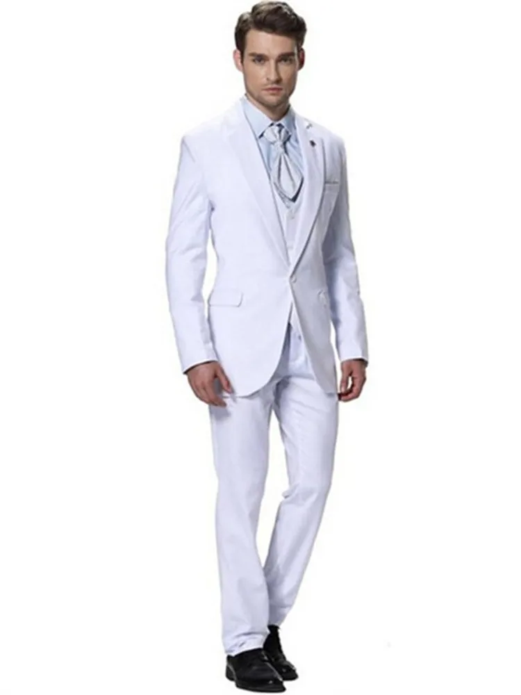 Классический мужской костюм Smolking Noivo Terno Slim Fit Easculino вечерние костюмы для мужчин белого цвета Жених лучшие Женихи для мужчин Weddi
