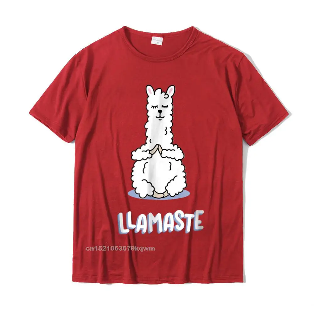 Discount Personalized Simple Style T Shirts O Neck Cotton Student Tops Tees Short Sleeve Summer Simple Style Tops Shirt Adorable Llama quot Llamaste quot tshirt__4461 red