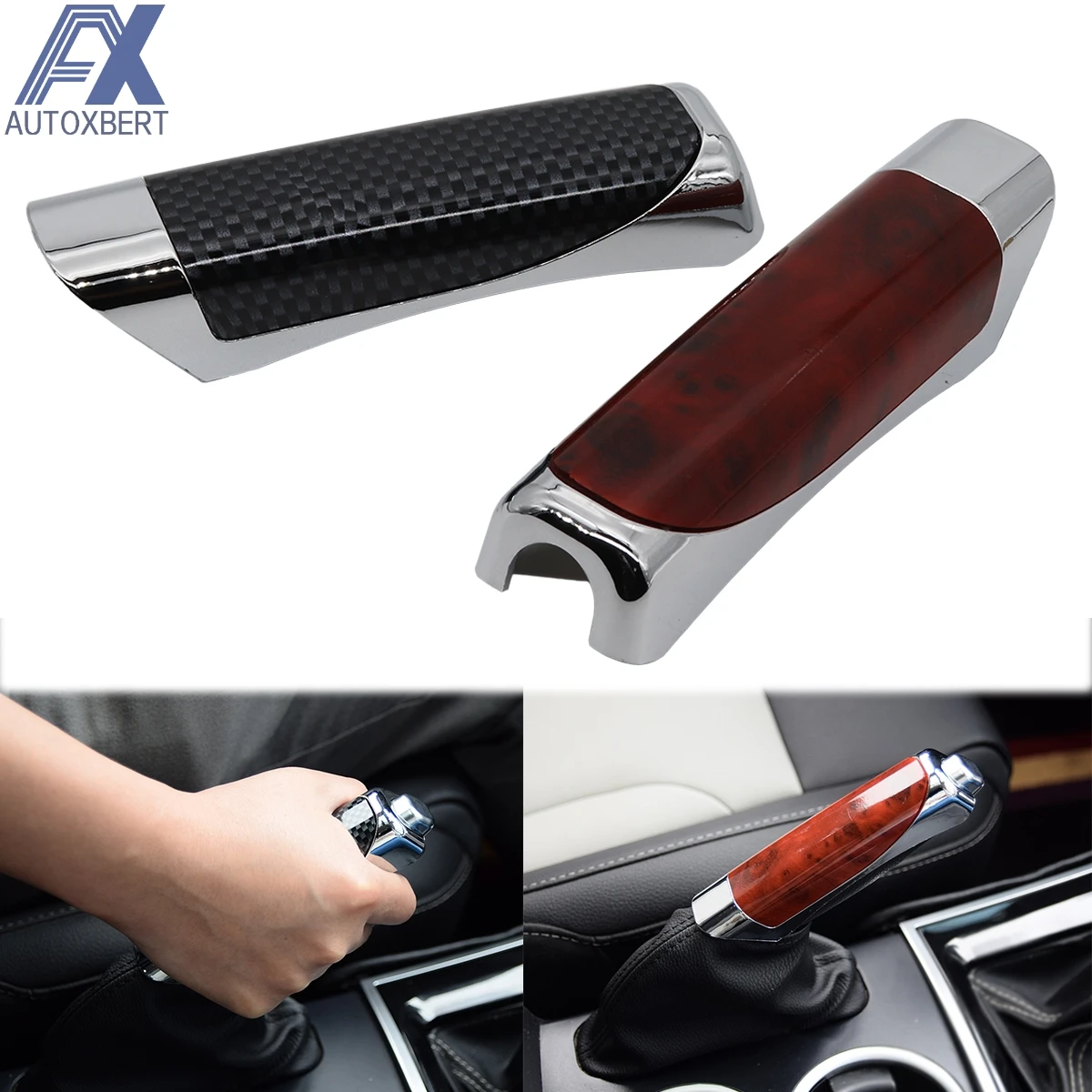 Universal Fashion Car Decoration Wooden Anti-slip Handbrake Covers Auto Gear Shift Collars For Honda Toyota VW Hyundai
