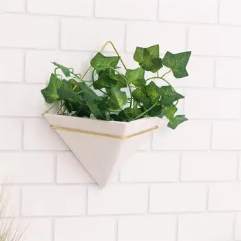 

Ceramic Pot Holder Hanging Flower Pot Bonsai Hanging Planter Triangle Edged Plant Basket Holder Garden Decoration