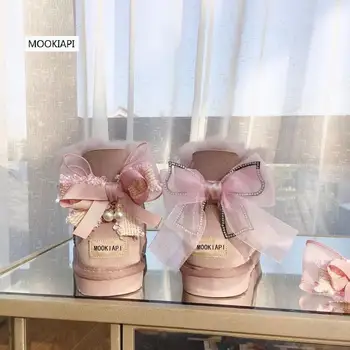

2019 China's high-quality brand women's snow boots, real sheepskin, 100% wool, the most fashionable shoes, free delivery