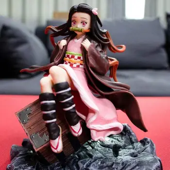 

New Anime Demon Slayer: Kimetsu no Yaiba Sexy Girl Kamado Nezuko Sitting Ver. PVC Action Figure Collection Model Toys Doll 17cm
