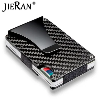

Minimalist Carbon Fiber Credit Card Holder RFID Blocking Wallet Money Clip Business Card Holder Case Men Thin Slim Metal Wallet