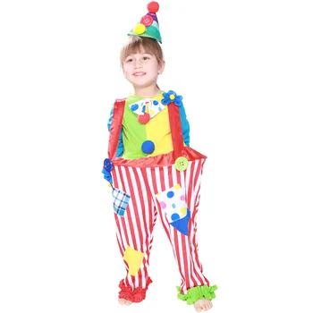 

Carnival Party Costumes Boys Halloween Costume For Kids Cute Circus Clown Jumpsuit Fancy Dress Toddler Joker Children Cosplay