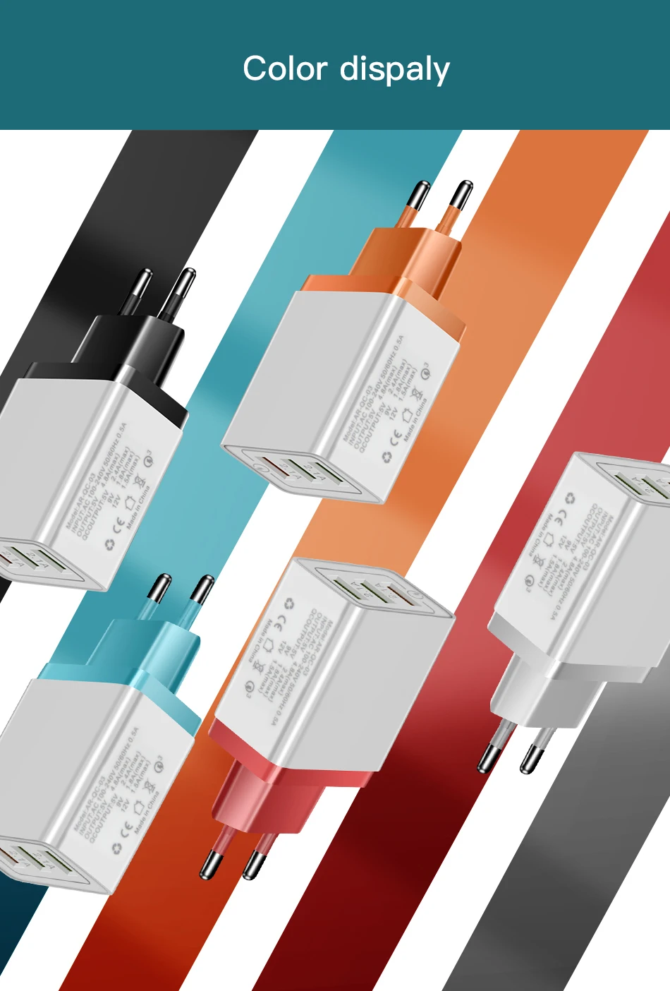 !ACCEZZ Universal 18W Quick Charge 3.0 Charger Adapter For iphone Samsung s7 s10 plus Travel Wall Charging 3usb EU Plug Charger (11)