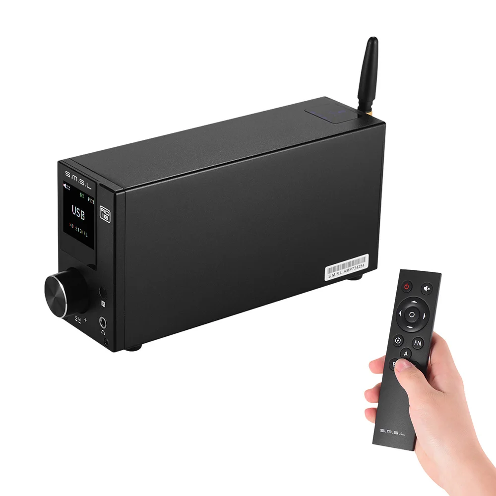 

S.M.S.L AD18 Full Digital Decoder Audio Amplifier Stereo Headphone Amp of 80W Power Support Optical/BT/USB/AUX Input with Remote