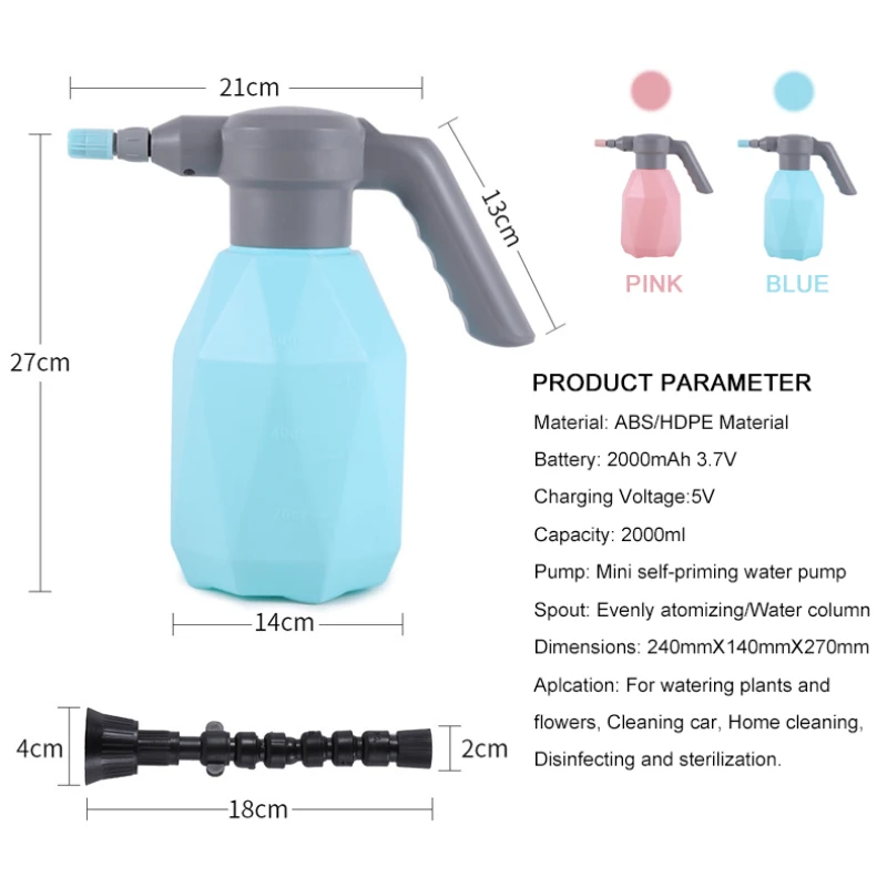 3L Electric Plant Spray Bottle Automatic Watering Fogger USB Electric Sanitizing Sprayer Hand Watering Machine Plant Garden Tool